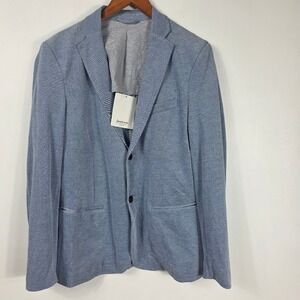 Stradivarius Blazer Mens Size M Blue Micro-Pattern Cotton Blend Sportcoat